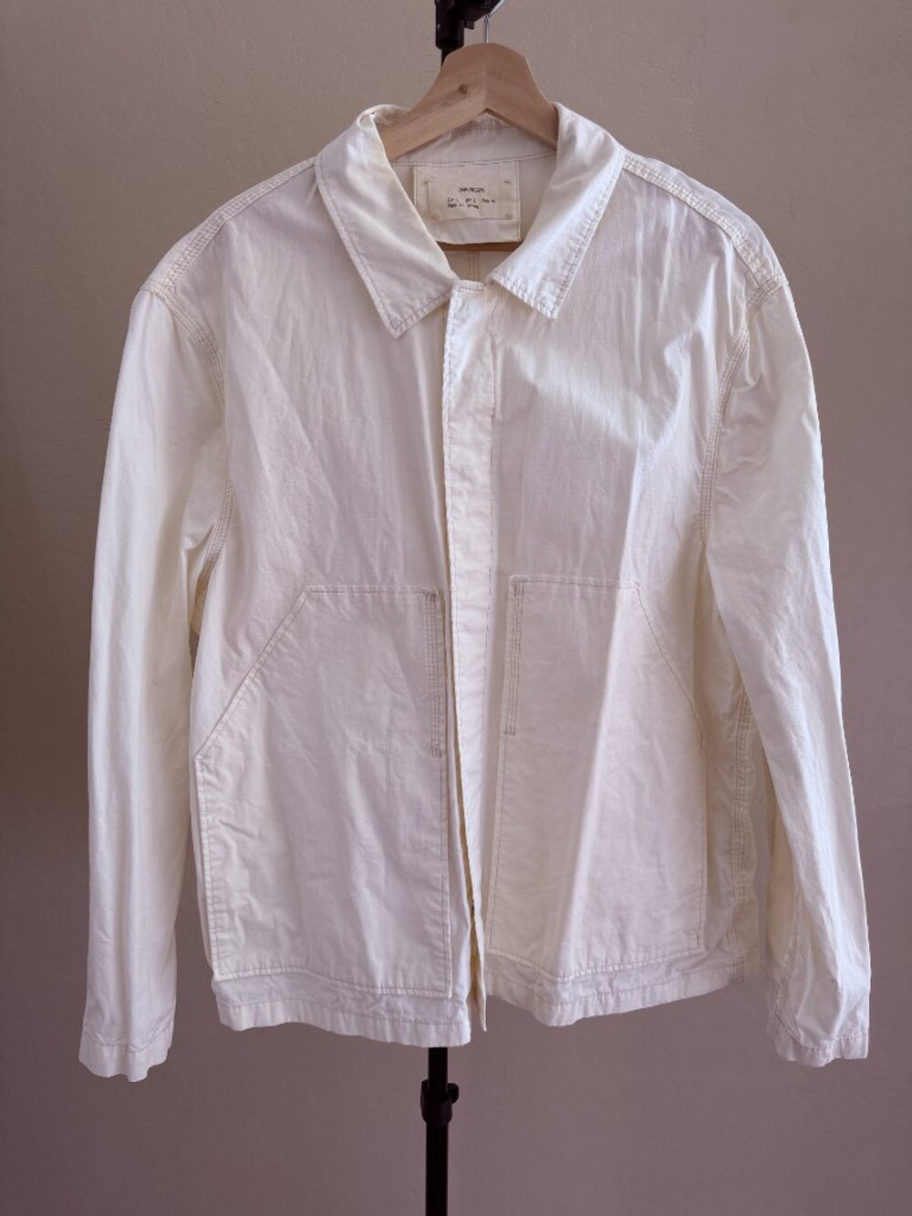 Zara Origins Men's Ripstop Cotton Chore Jacket – Off White – Size L